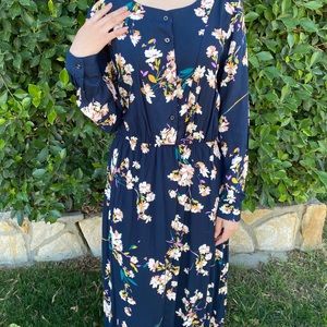 Navy blue floral dress $10 + shipping